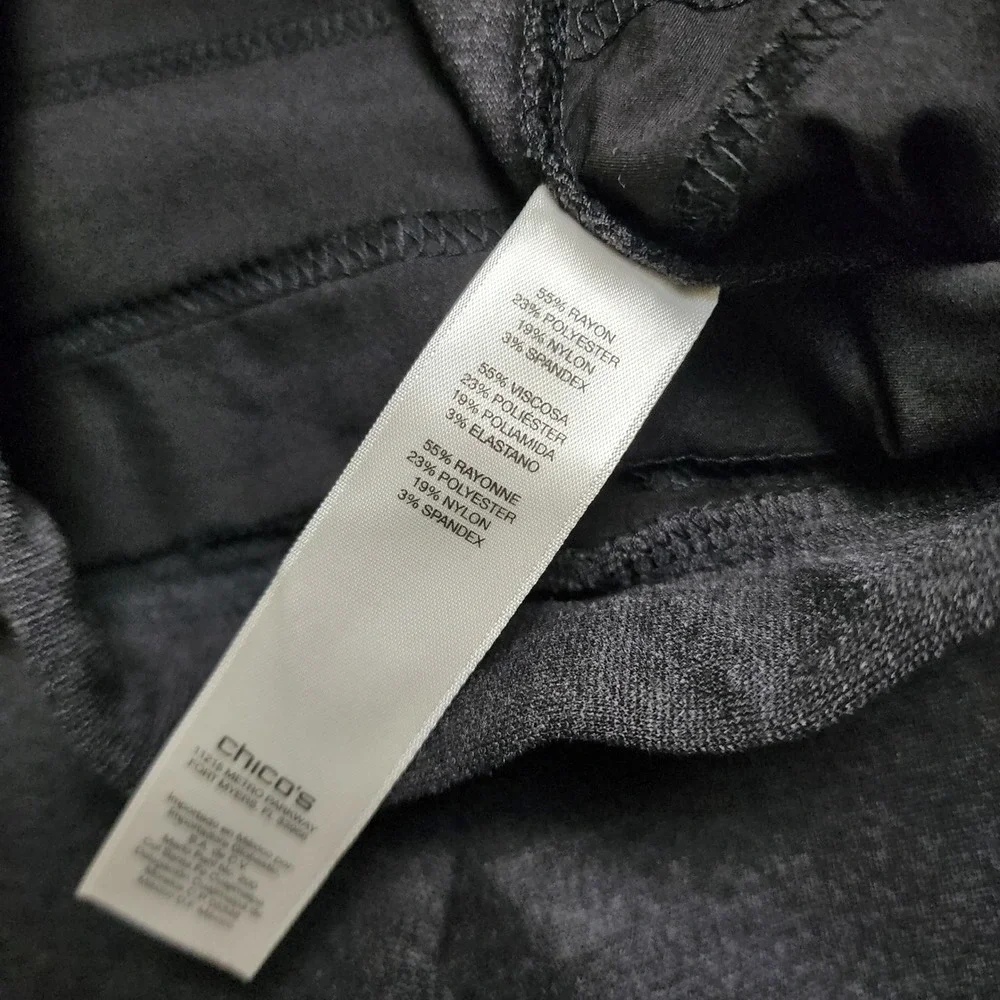 Chicos So Slimming Womens Charcoal Gray Ponte‎ Leggings Size XL Tummy Control